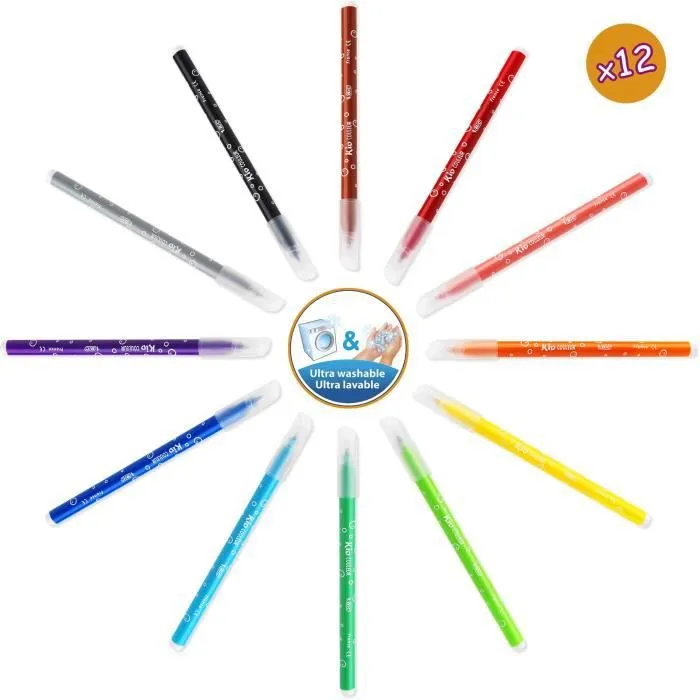 BIC Kids Mallette de Coloriage - 24 Crayons de Couleurs/24 Feutres/16 Craies et 36 Stickers à Colorier-5