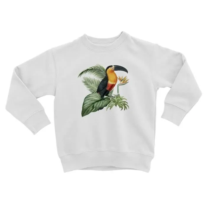 Sweatshirt Enfant Ara Oiseau Tropical Exotique Jungle Toucan Perroquet-0