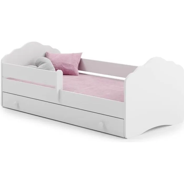 LIT COMPLET Enfant 140 x 70 cm + Sommier + Matelas + Tiroir-0