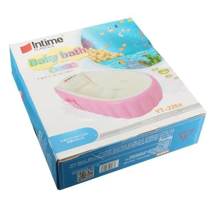 TEMPSA Bébé Nouveau-né Baignoire Gonflable Bain Piscine Portable Pliable Rose-3