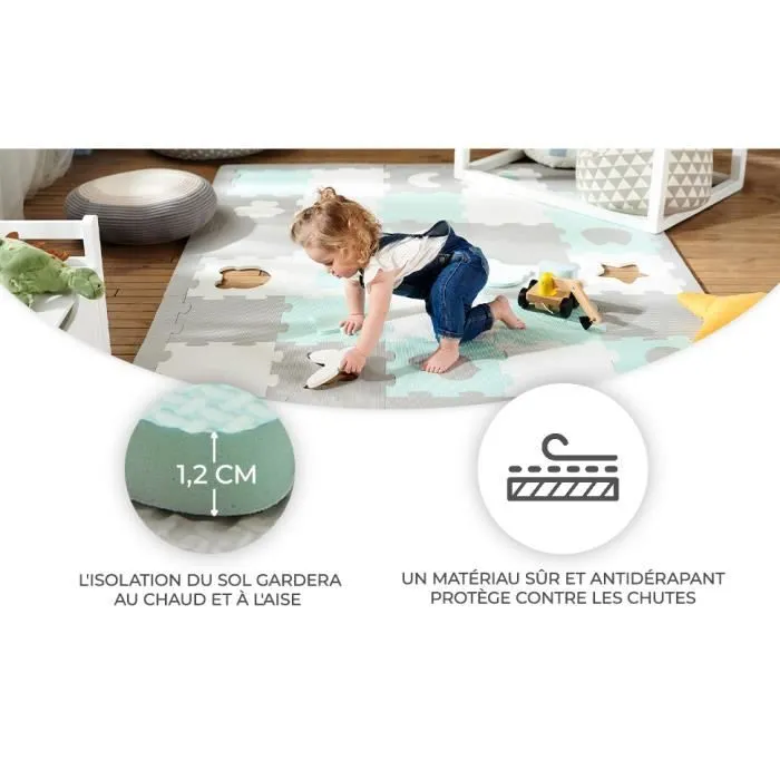 Tapis mousse puzzle 3D LUNO SHAPES - KINDERKRAFT - Jaune - Mixte - 165 x 185 cm-2
