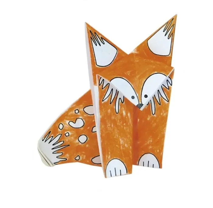 Kit Origami - Fridolin - Renard - 20 Feuilles - 15x15 cm - À colorier-3