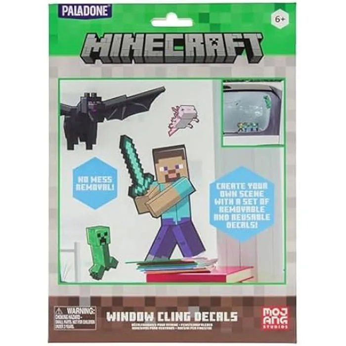 Autocollants de fenêtre - PALADONE - Minecraft - 35 pièces - Amovibles et réutilisables - Décoration enfantine-0