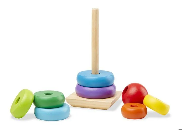 Jouet - Melissa & Doug - Empileur arc-en-ciel - Bois - Mixte - Marron-0
