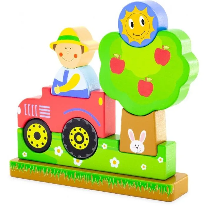 Puzzle magnétique Ulysse Couleurs d'Enfance - La Ferme - 9 pièces en bois aimantées-1