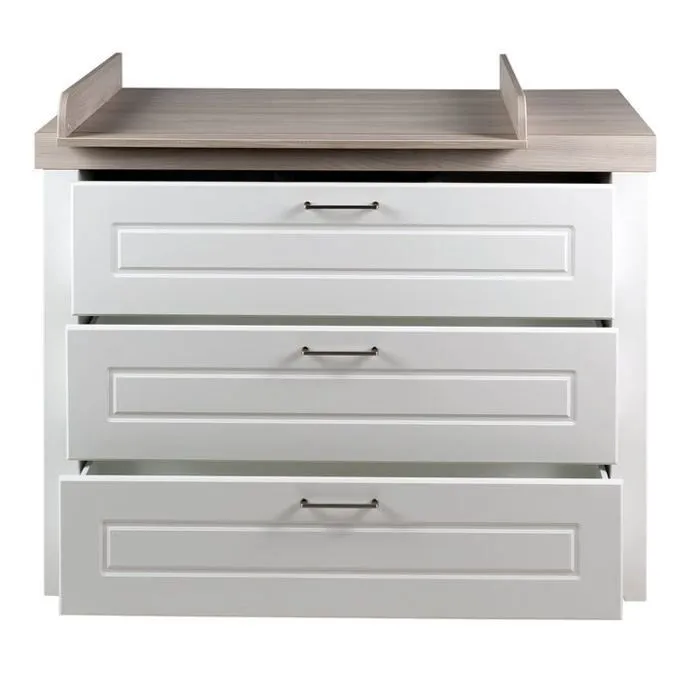 Commode à Langer ROBA Felicia - 3 Tiroirs - Poignées en Métal - Blanc - Aspect Bois-5