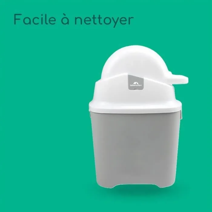 BEBECONFORT Poubelle à couches anti-odeur, Couvercle anti-odeur, Compatible avec tout sac poubelle, 20 à 30 couches, Grise-6