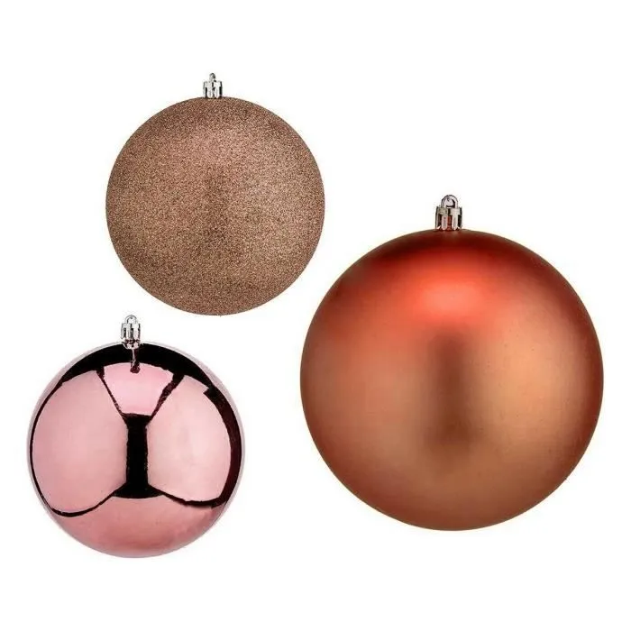 boules de noël ø 12 cm cuivre plastique 12 x 13 x 12 cm-0