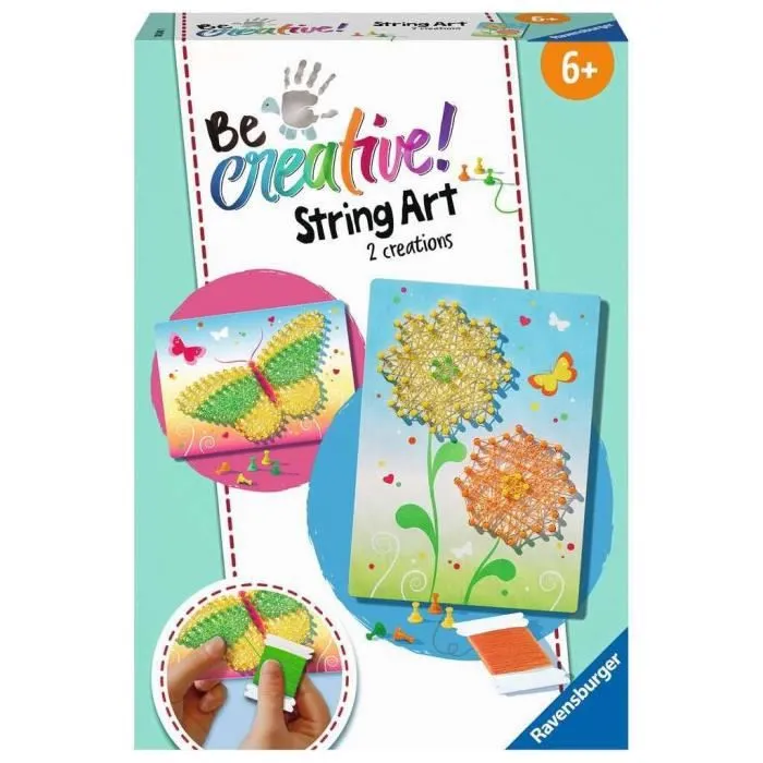 Jeu créatif - RAVENSBURGER - String Art Papillon et fleurs - Multicolore-0