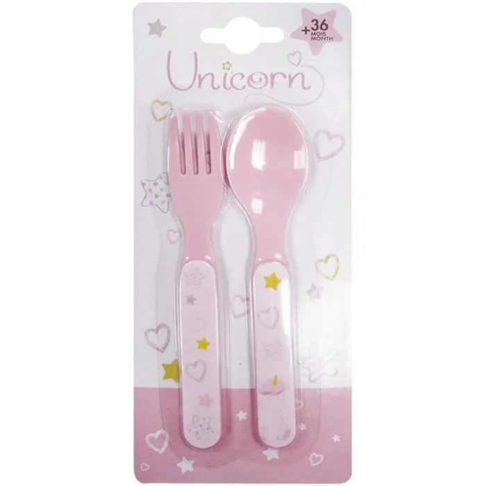 Lot Vaisselle Licorne pour Enfant - FUN HOUSE - 006319 - 2 Assiettes, 2 Sets de Couverts et 1 Peluche Douce-1