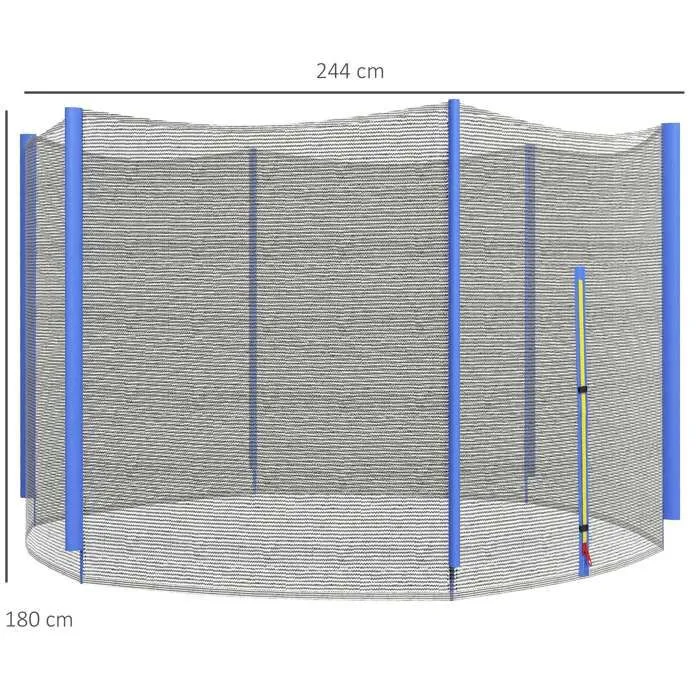 SPORTNOW Filet de remplacement pour trampolines Ø 244 cm 6 poteaux droits filet de sécurité pour trampolines, filet rond-3