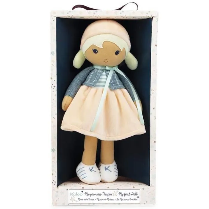 KALOO- Tendresse-Ma 1ère poupée en Tissu Chloé K 32 cm, K963660, Bleu-pêche 2647-1