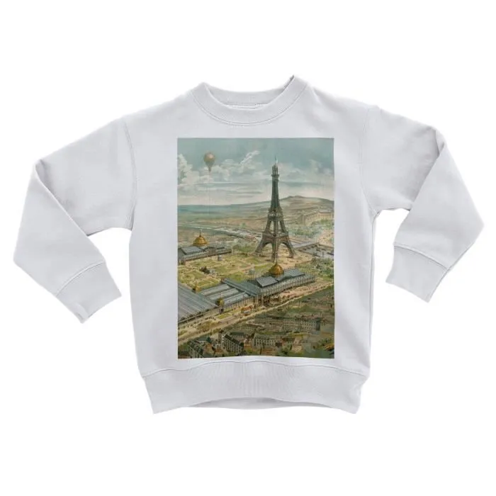Sweatshirt Enfant Exposition Universelle Paris 1889 Paris Dessin Vue Aerienne Tour Eiffel-0