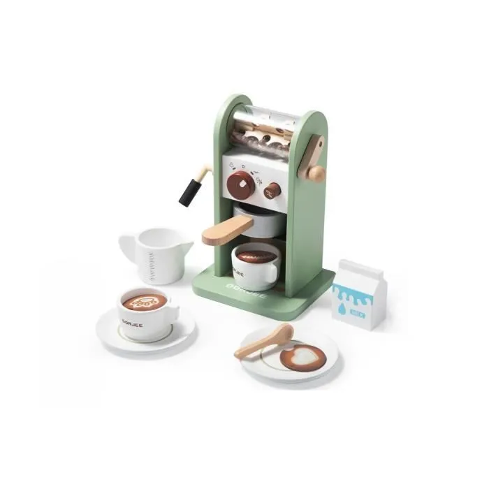 Dinette : Machine à café en bois - Dorjee - D3004 - jeu d'imitation cuisine en bois-2
