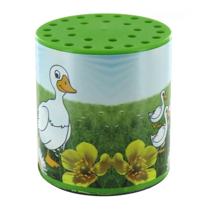 Boîte à meuh ou boîte à canard traditionnelle pour entendre le cri d'un canard (coin coin) avec étiquette de canards et de canetons-2