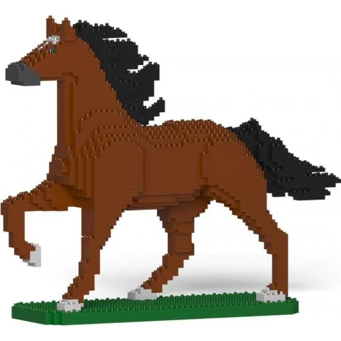 Jeux de construction - JEKCA - Cheval - Marron - Blanc - A monter soi-même - Enfant - Mixte-0