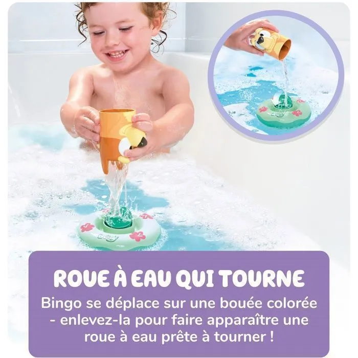Jouet de bain - Bluey - Bouée de Bain - Roue à eau tournante - Gobelets verseurs - 3 pièces-1