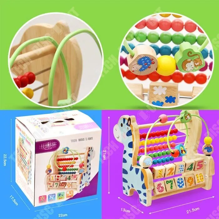 TD® Jouet enfants bébé apprentissage ludique amuser développement jeux cadeau créatif éducatif instructif chiffres compter en bois s-2
