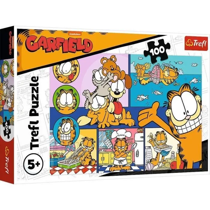 Puzzle 100 pieces : Garfield le paresseux-0