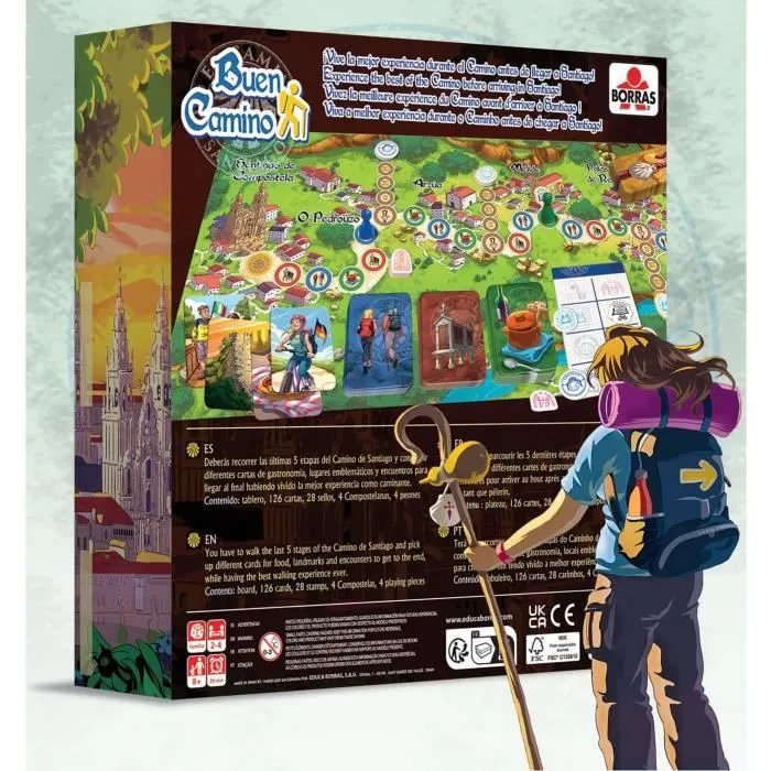 Buen Camino Jeu de société de plateau, Dès 8 ans, Joueurs de 2 à 4, Durée 30 min, Borras-2