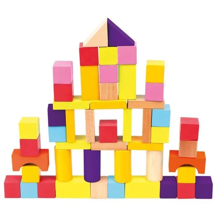 Jeu de construction - Cubes de jeu - 50 pcs - Enfant - Multicolore - Jaune-0