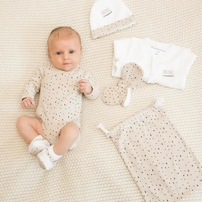 Trousseau de naissance bébé en velours et coton-1