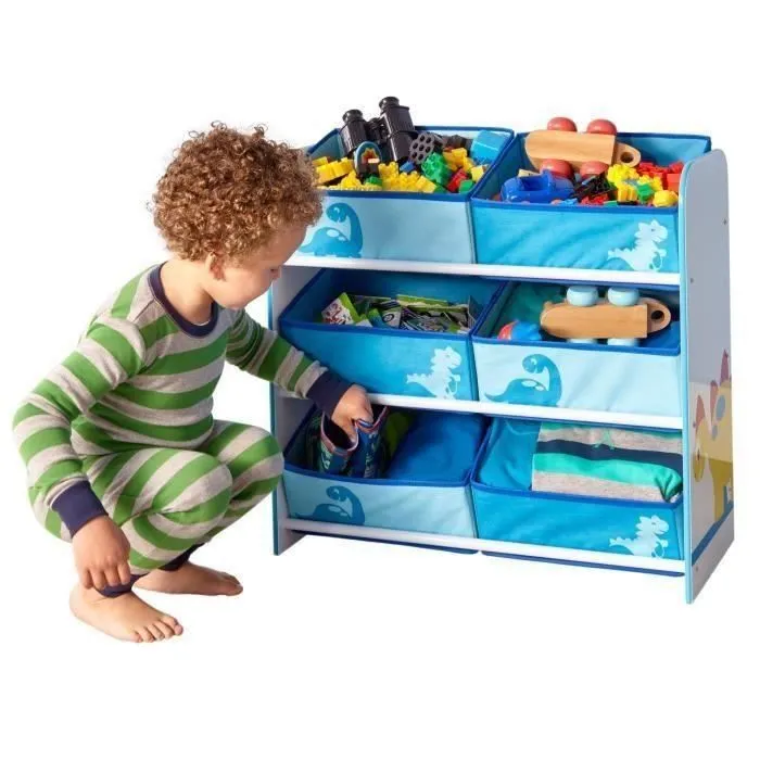 Dinosaures - Meuble de rangement pour chambre d’enfant avec 6 bacs-1
