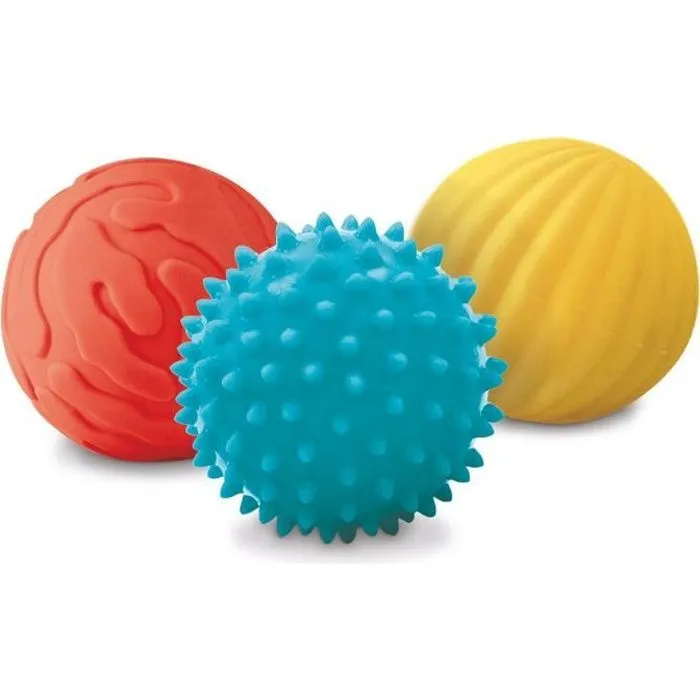LUDI - Coffret de 3 balles sensorielles souples et faciles à agripper pour bébé dès 6 mois-0