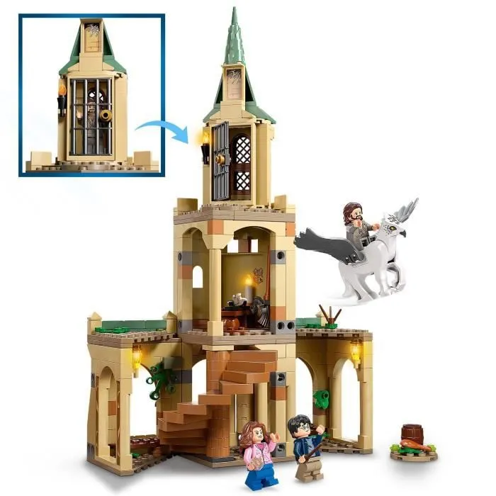LEGO® 76401 Harry Potter La Cour de Poudlard : le Sauvetage de Sirius, Jouet et Figurine d'Hippogriffe avec Château Fort et Balai-2