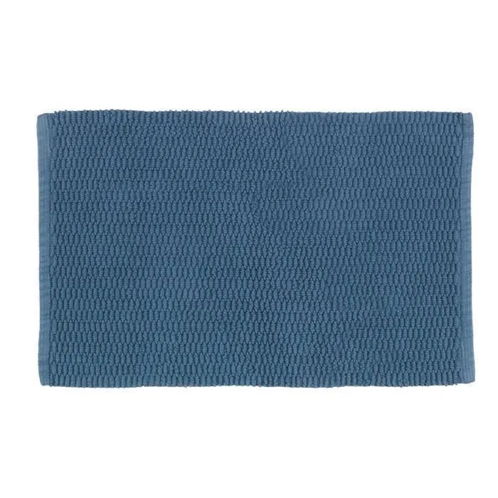 Tapis de bain antidérapant WENKO Mona - 100% coton - 50 x 80 cm - Gris Bleu