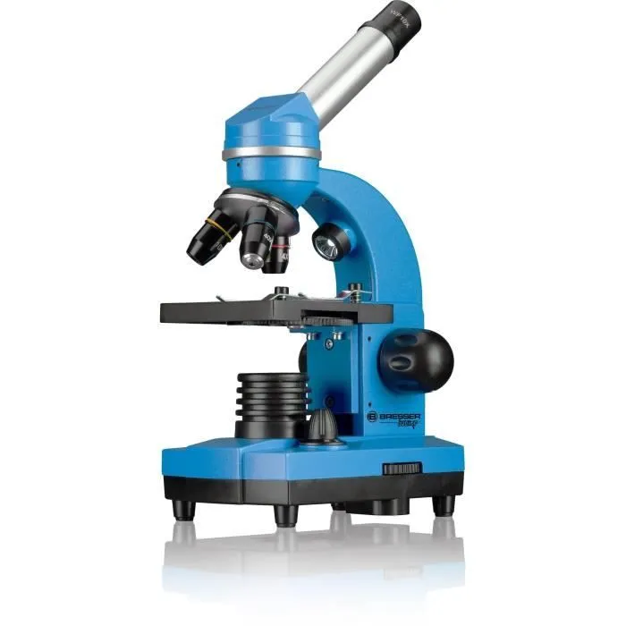 Microscope étudiant BIOLUX SEL - BRESSER JUNIOR - grossissement 40x-1600x - kit d’expérimentation - bleu-3