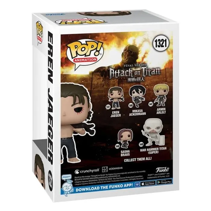 Figurine Funko Pop! Animation : Attack on Titan Final Season - Eren Jaeger - Multicolore - Gris - Adulte - Pop !-3