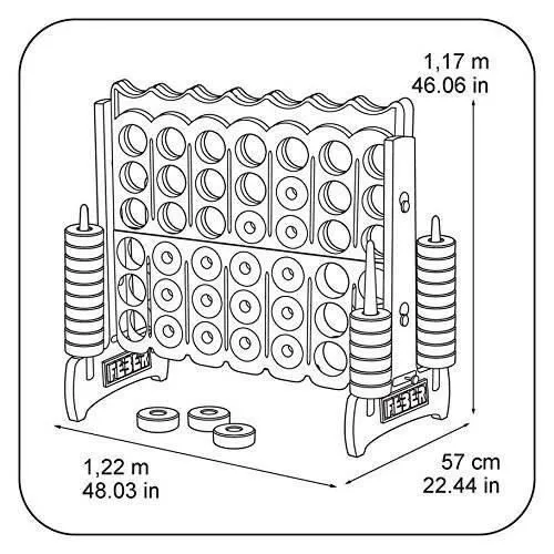 Jeu d'extérieur - FEBER - Aire de jeux Puissance 4 Géant - Plastique Anti-UV - 21 anneaux-3