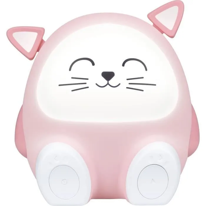 Enceinte lumineuse & veilleuse - BIGBEN - Chat - Bluetooth 5.0, 15W, Veilleuse réglable, Minuterie, Batterie USB-C-0