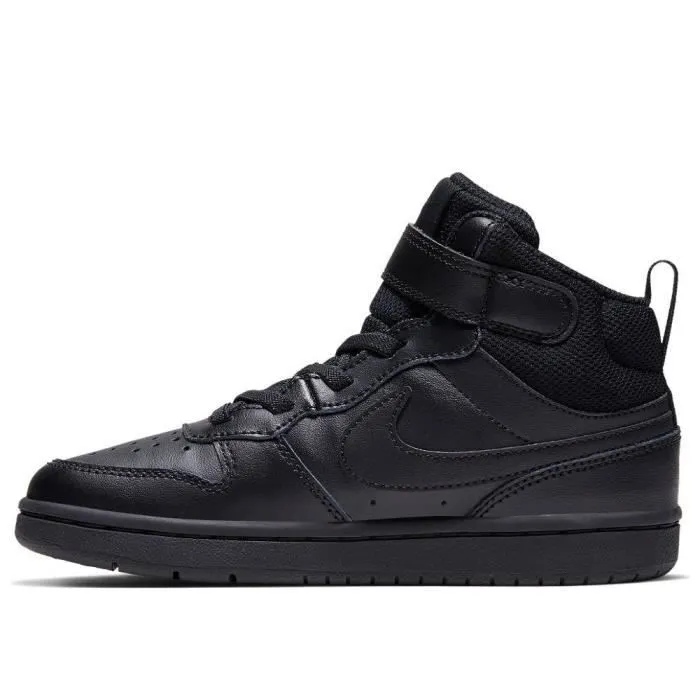 Baskets Enfant - NIKE - Court Borough Mid 2 - Noir - Lacets - Synthétique-1