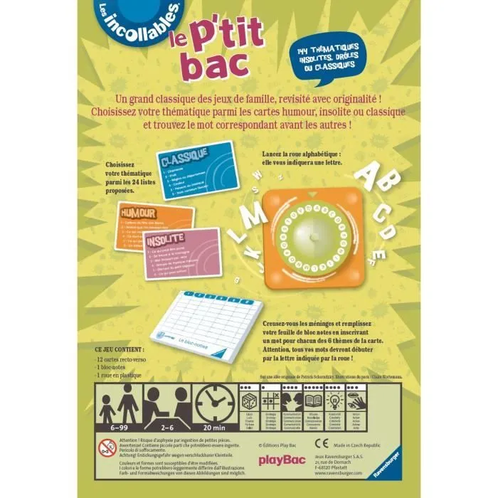 LES INCOLLABLES Le P'tit bac - Ravensburger - Jeu de société enfants - Petit Bac revisité, original et fun - Dès 6 ans-3