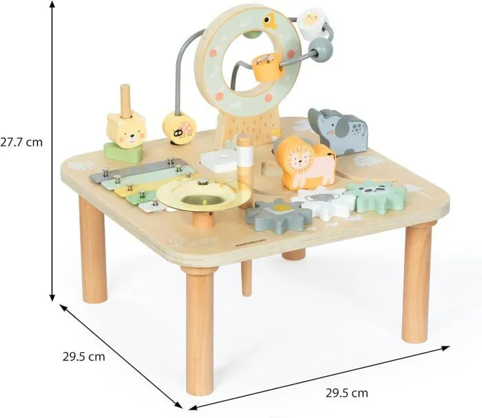 Table d'Activité Multifonction Bébé Mamabrum, Jouet d'activité musical, Boucle Motrice, engrenage, animaux, Puzzle, Jouet Sensorial-2
