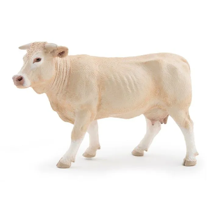Papo - Figurine vache blonde d'Aquitaine-1