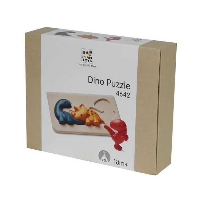 Puzzle Dino - Plan Toys - A partir de 12 mois - Multicolore - Blanc - Enfant - Mixte-1