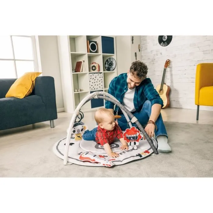 TINY LOVE TAPIS D'EVEIL GYMINI ROND, confortable, 20 activités,Rock-4