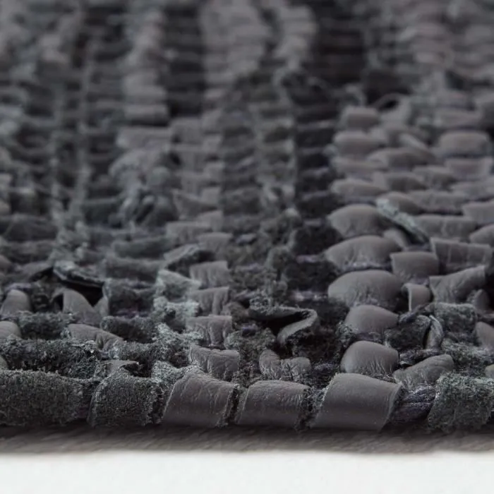 Tapis cuir Denver tissé Noir 120 x 180 cm-3