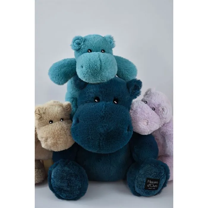 Peluche - HISTOIRE D'OURS - Hippopotame - 40cm - Bleu canard - Bébé-2