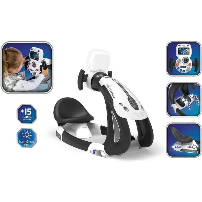 Smoby - V8 Driver Space - Simulateur de Conduite pour Enfant - Navette Spatiale - Volant Electronique-1