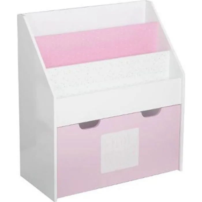 Bibliothèque Enfant - PARIS PRIX - Girl - Rose - 70cm - Blanc & Rose-0