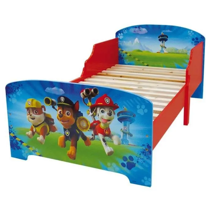 FUN HOUSE Lit Pat'Patrouille 140 x 70 cm - SOMMIER ET MATELAS CLIMATISE (FACE ETE HIVER) INCLUS-1