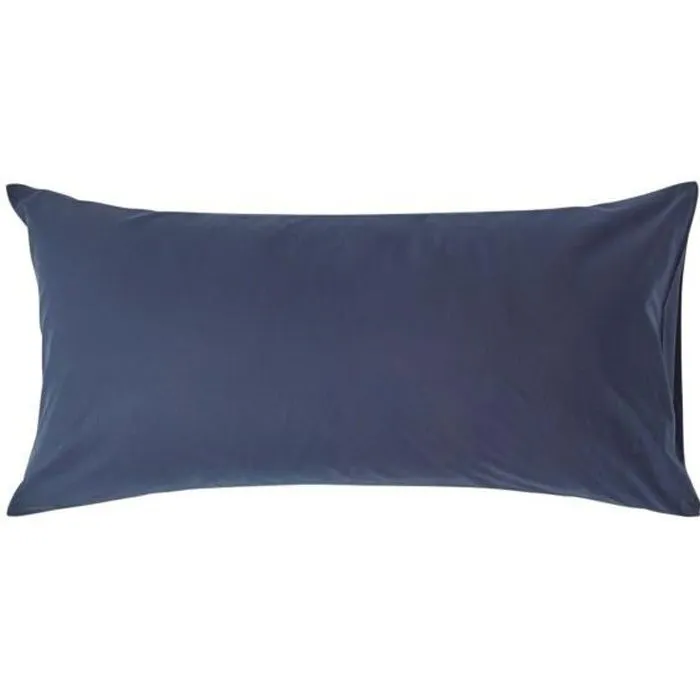 Taie d'oreiller - Coton Égyptien - Bleu Marine - 200 fils - 50 x 90 cm - Hypoallergénique-0