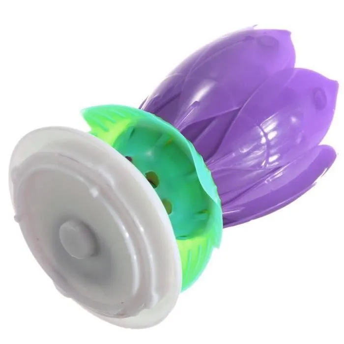 Bougie d'anniversaire fleur musicale lotus rotatif pourpre - U L00045-3