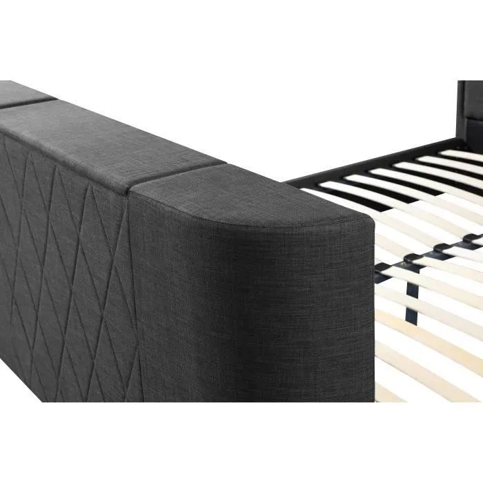 LIT PALACE TV - Couleur:Gris foncé taille:140x190-3