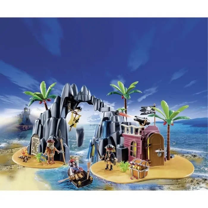 PLAYMOBIL - Repaire Pirates de Ténèbres 6679 - 3 Pirates, Prison, Grotte au Trésor, Pièges et Accessoires-5