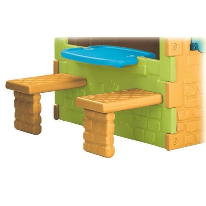 Maison Enfant FEBER - Grande Villa Colorée avec Table et Bancs-5